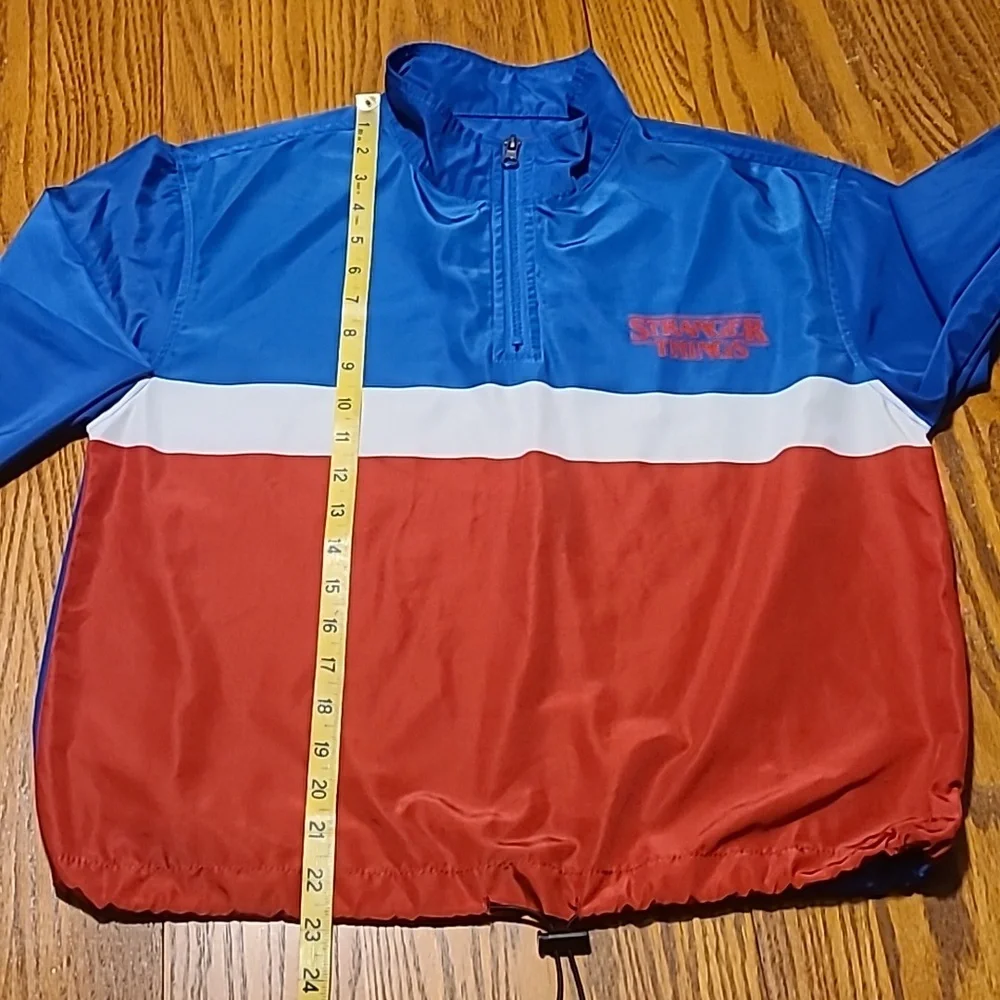 Stranger Things Blue and Red Windbraker Pullover Jacket - Men's Medium